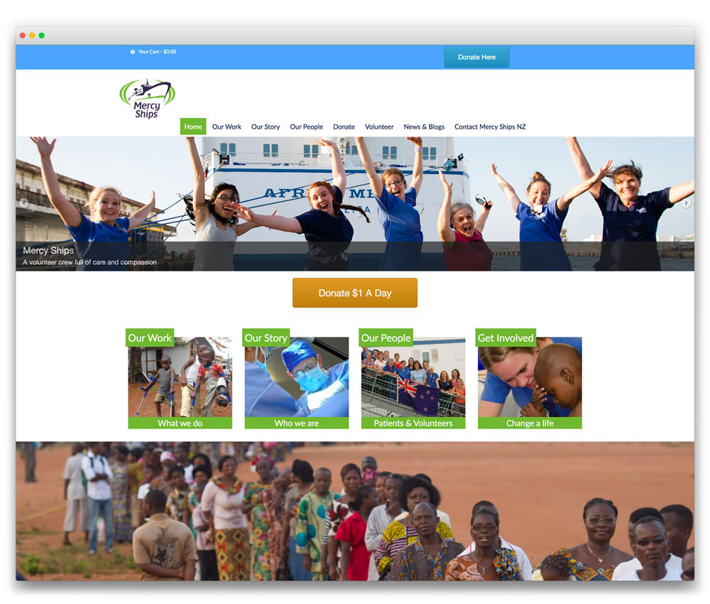 Mercy Ships NZ - Responsive WordPress website