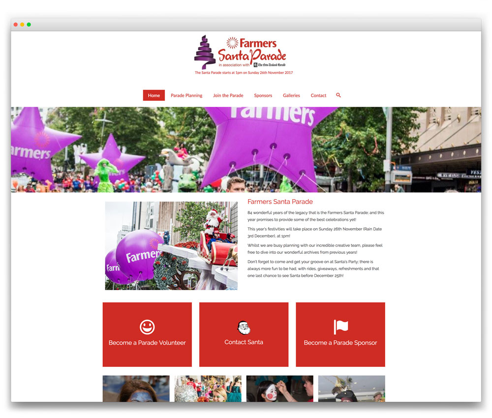 Santa Parade - Responsive WordPress website