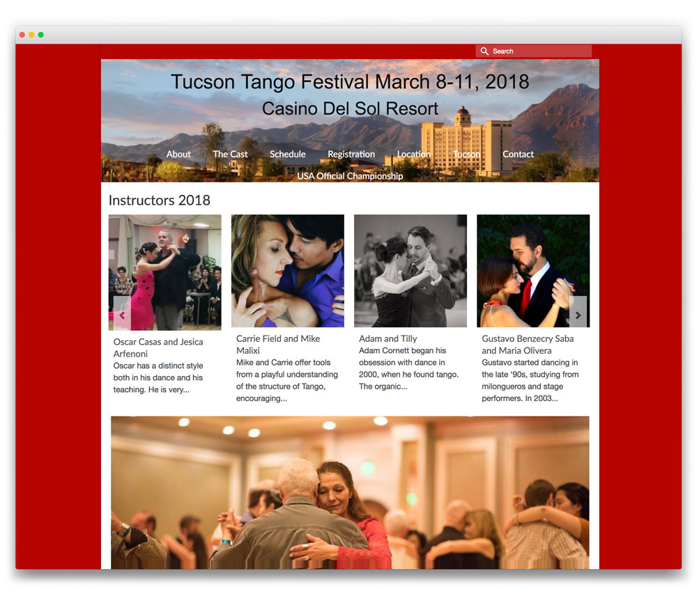 Tuscon Tango Festival - Responsive WordPress website